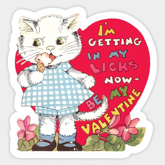 Retro Valentine's Day Heart Sticker by MasterpieceCafe